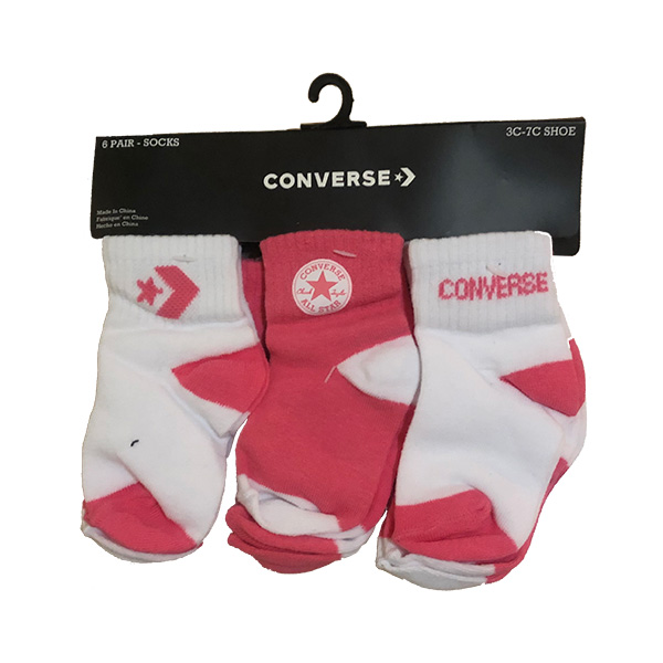 converse 6 piece girls sock set